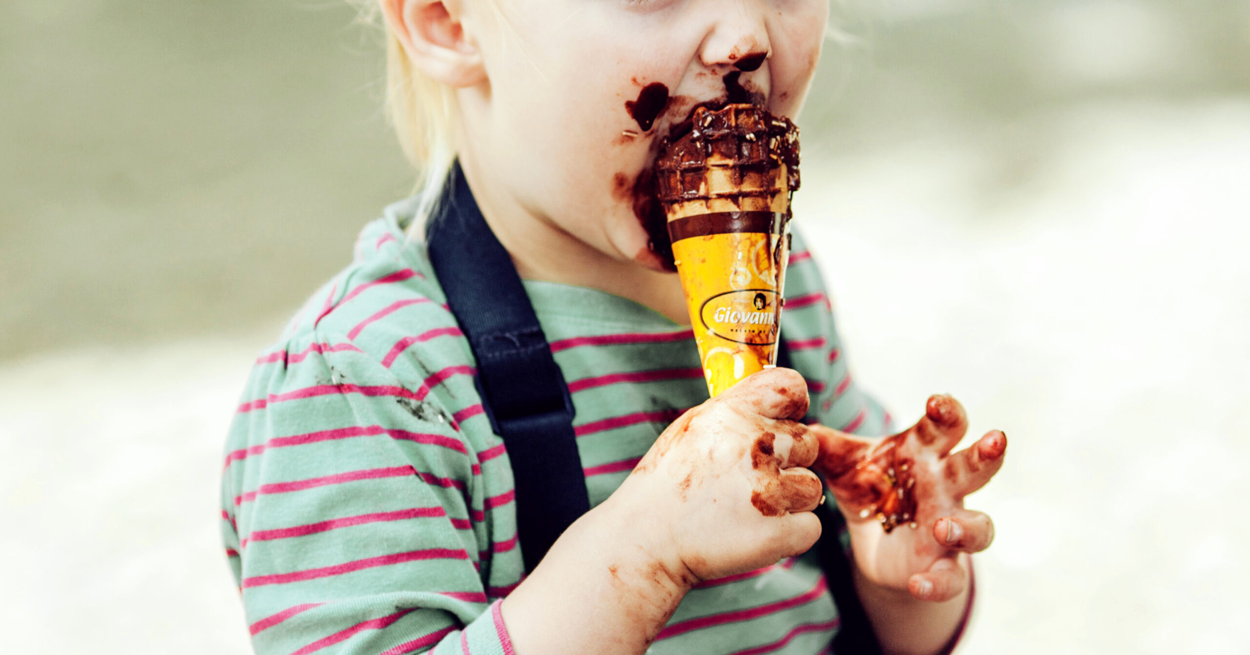 child eating an ice cream