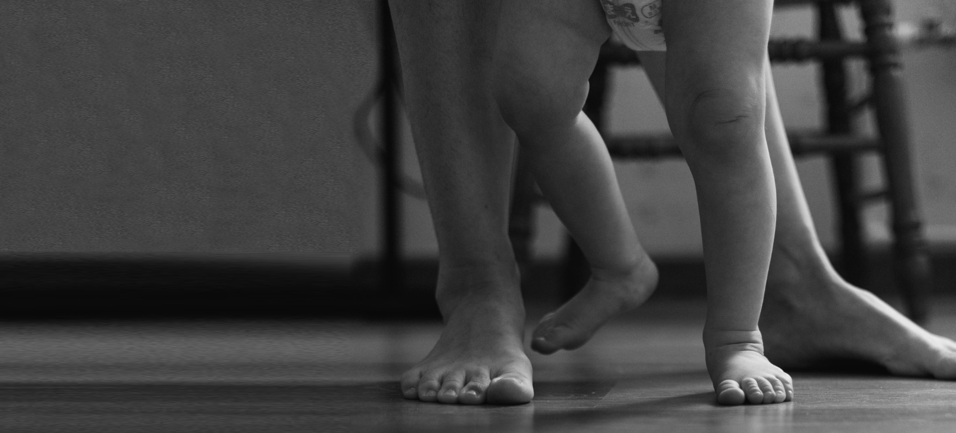 a baby learning to walk