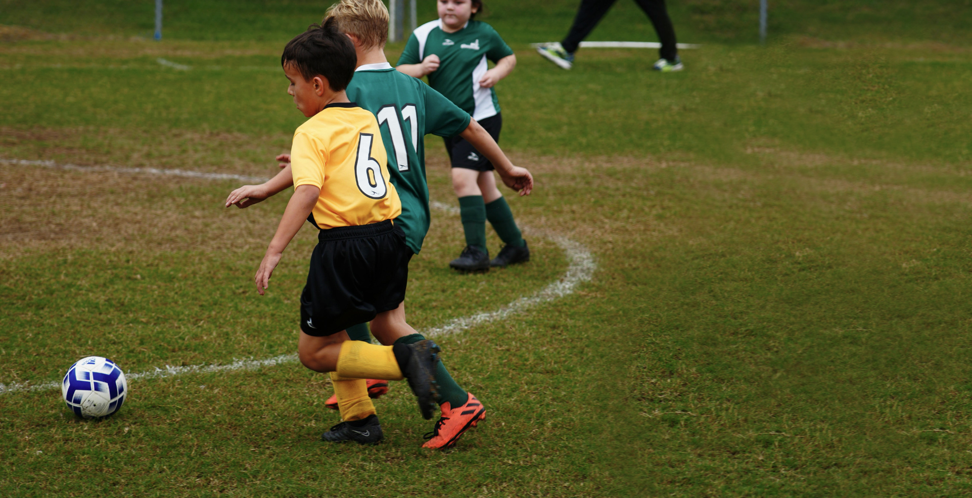 Children on the school playing field