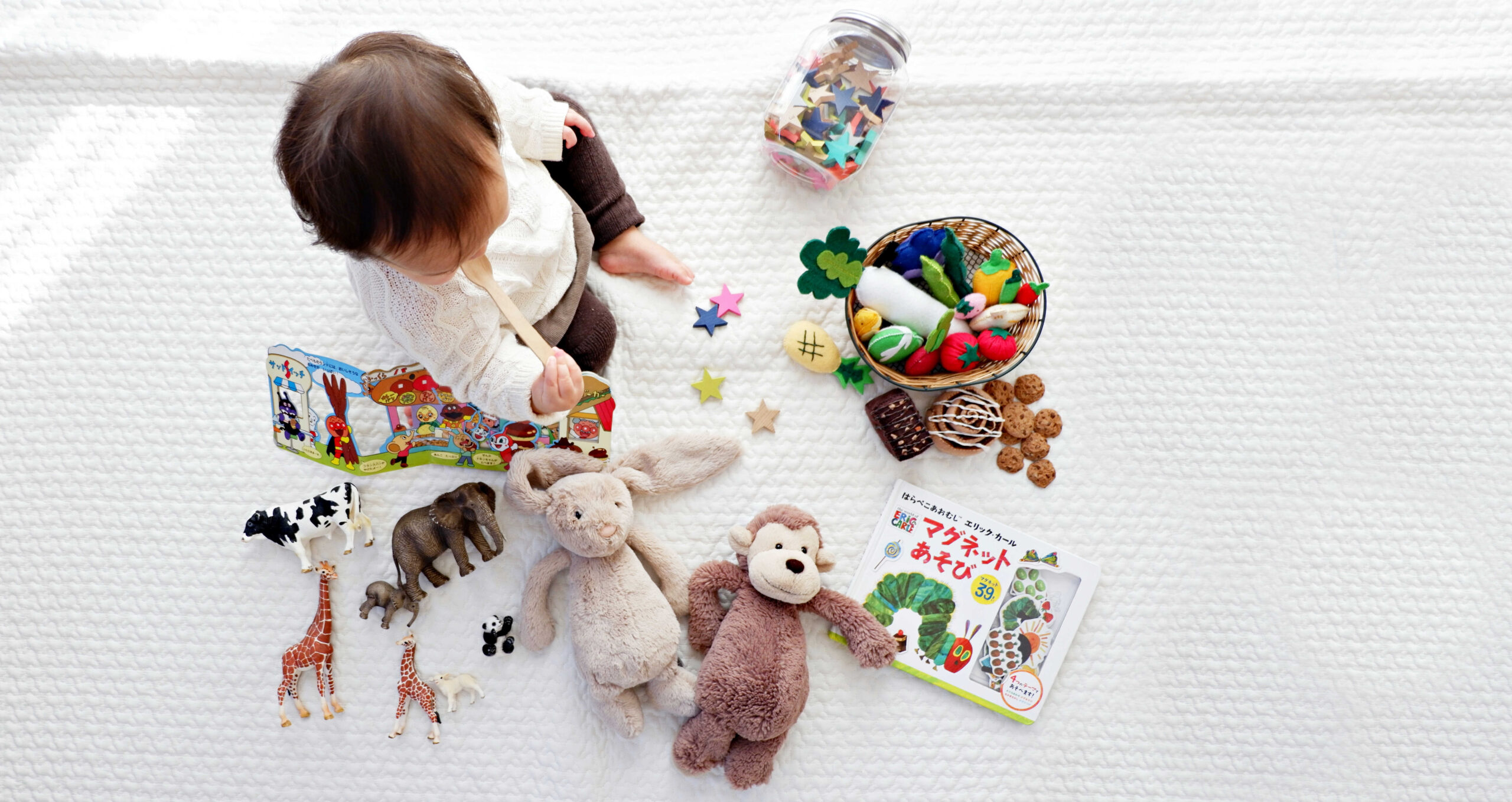 a child playing with toys