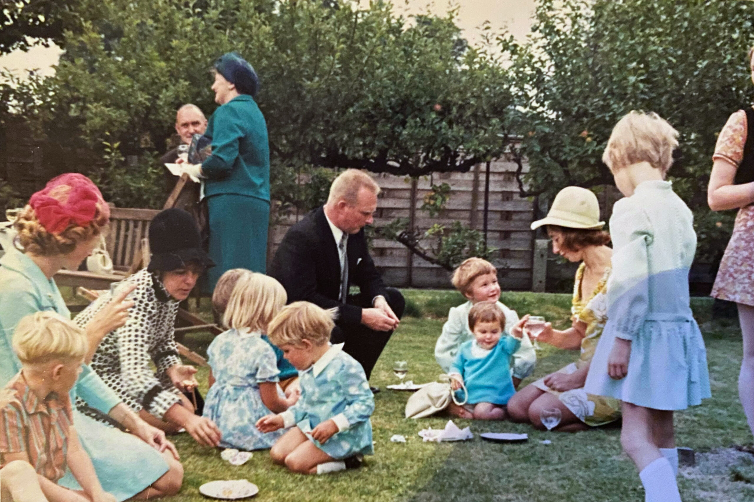 a family garden party c. 1970